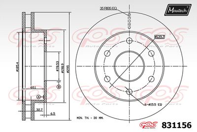 Тормозной диск MAXTECH 831156 для CHEVROLET TAHOE