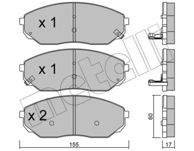 Комплект тормозных колодок, дисковый тормоз 22-0515-0