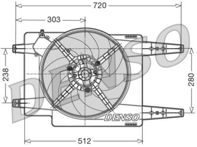 Вентилятор, охлаждение двигателя DENSO DER01017 для ALFA ROMEO 164