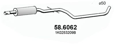ASSO 58.6062 Глушитель выхлопных газов  для SEAT LEON (Сеат Леон)