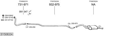 Układ wydechowy BOSAL SYS08334