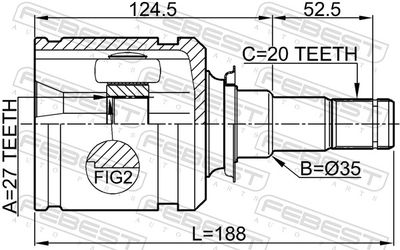 Шарнирный комплект, приводной вал 0111-AZT255LH