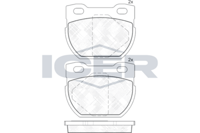 комплект спирачно феродо, дискови спирачки ICER 141090
