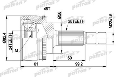 PATRON PCV3445 ШРУС  для TOYOTA AVENSIS (Тойота Авенсис)