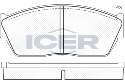 комплект спирачно феродо, дискови спирачки ICER