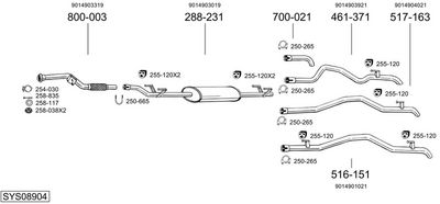 SISTEM DE ESAPAMENT BOSAL SYS08904