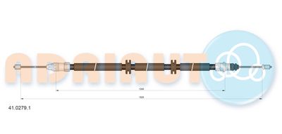 Тросик, cтояночный тормоз ADRIAUTO 41.0279.1 для RENAULT KANGOO