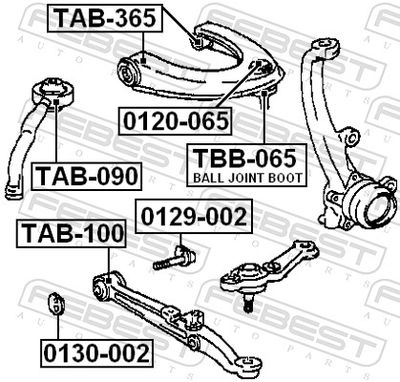 Mounting, control/trailing arm TAB-365