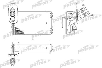 Теплообменник, отопление салона PATRON PRS2074 для VW BORA