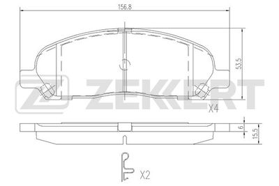 Комплект тормозных колодок, дисковый тормоз ZEKKERT BS-2378 для MITSUBISHI SPACE