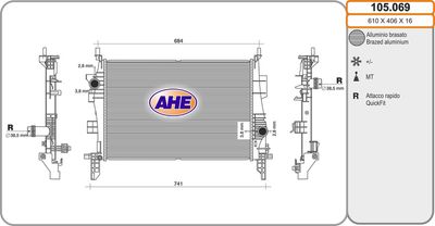 AHE 105.069 Крышка радиатора  для JEEP COMPASS (Джип Компасс)