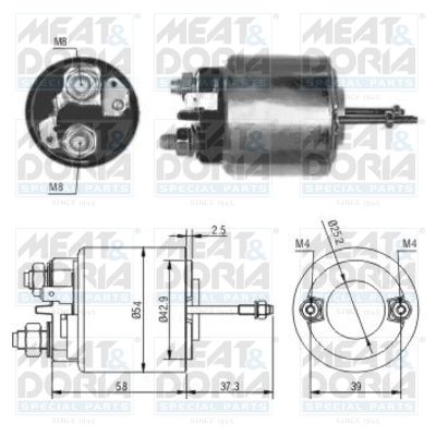 Тяговое реле, стартер MEAT & DORIA 46009 для RENAULT 21