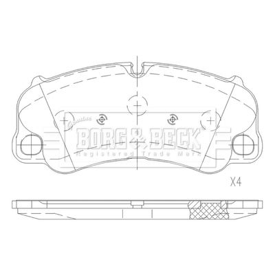 Комплект тормозных колодок, дисковый тормоз BORG & BECK BBP2639 для PORSCHE 918