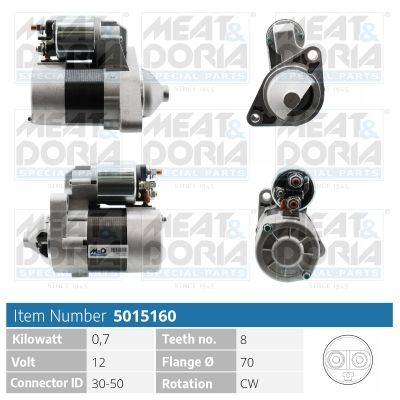 MEAT & DORIA 5015160 Стартер  для NISSAN MICRA II (K11) 1.0 i 16V