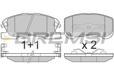Комплект тормозных колодок, дисковый тормоз BREMSI BP3018 для DAIHATSU SIRION