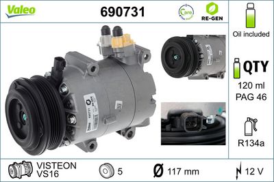 компресор, климатизация VALEO 690731