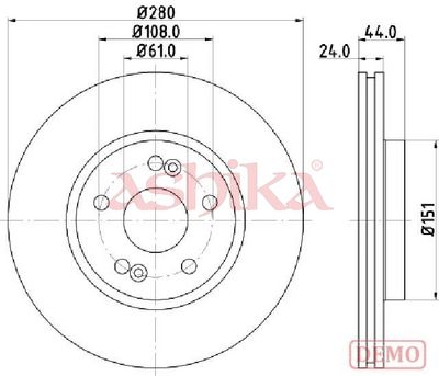 спирачен диск ASHIKA 60-00-0710C