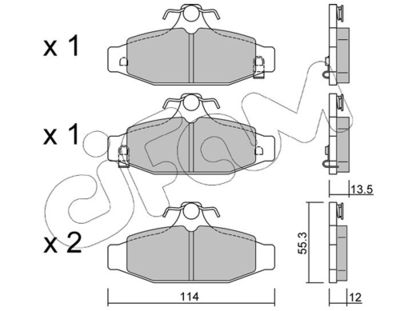 Zestaw klocków hamulcowych, hamulce tarczowe CIFAM 822-520-0