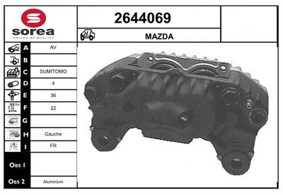 EAI 2644069 Тормозной суппорт  для MAZDA RX-7 (Мазда Рx-7)
