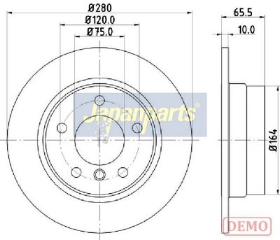 спирачен диск JAPANPARTS DP-0100C