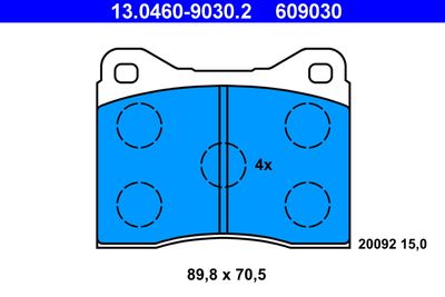 Комплект тормозных колодок, дисковый тормоз ATE 13.0460-9030.2 для BMW 2.5-3.2