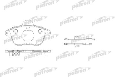 Комплект тормозных колодок, дисковый тормоз PATRON PBP746 для PEUGEOT 605