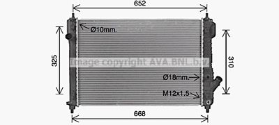 Радиатор, охлаждение двигателя AVA QUALITY COOLING CT2075 для CHEVROLET AVEO