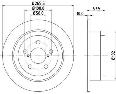 Тормозной диск HELLA 8DD 355 105-331 для SUBARU FORESTER