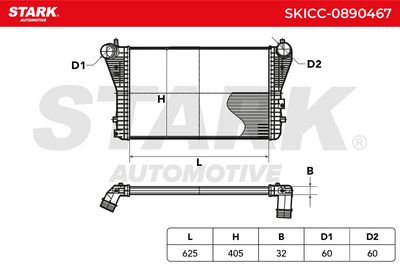 интеркулер (охладител за въздуха на турбината) STARK SKICC-0890467