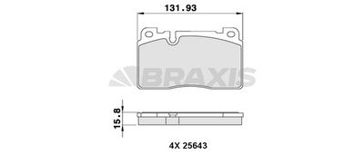 Комплект тормозных колодок, дисковый тормоз BRAXIS AA0286 для AUDI Q5