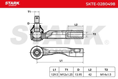 накрайник на напречна кормилна щанга STARK SKTE-0280498