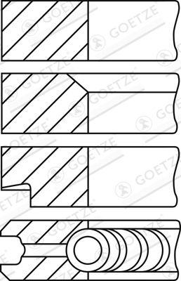 SET SEGMENTI PISTON GOETZE ENGINE 0810670000 1