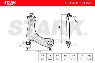 носач, окачване на колелата STARK SKCA-0050352