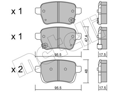 Комплект тормозных колодок, дисковый тормоз METELLI 22-1012-0 для FIAT TIPO