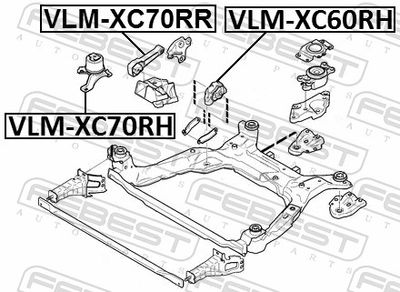 Mounting, engine VLM-XC70RH