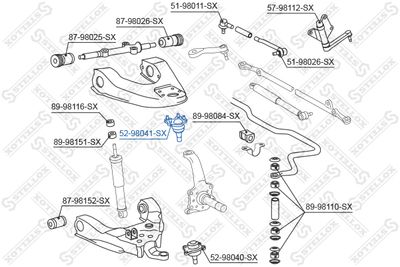 Шарнир независимой подвески / поворотного рычага STELLOX 52-98041-SX для VW TARO
