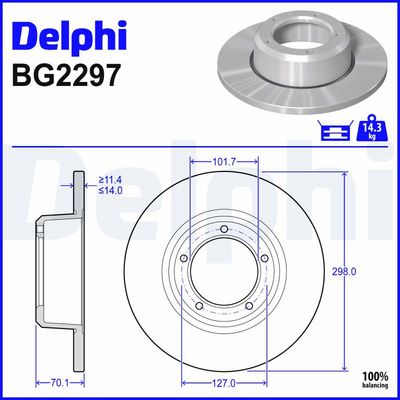 спирачен диск DELPHI BG2297