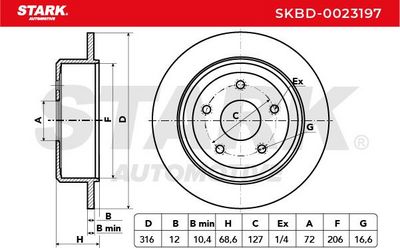 спирачен диск STARK SKBD-0023197