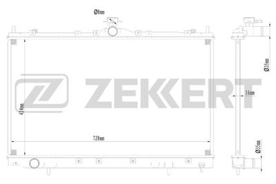 ZEKKERT MK-1597 Радиатор охлаждения двигателя  для MITSUBISHI GRANDIS (Митсубиши Грандис)