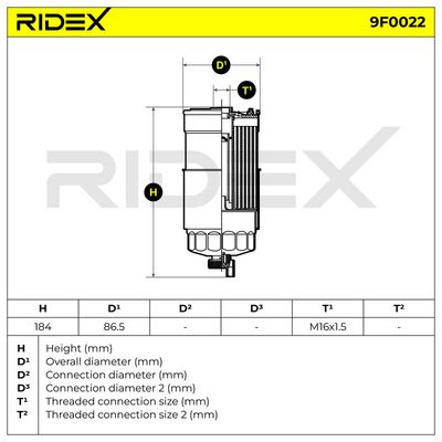 горивен филтър RIDEX 9F0022