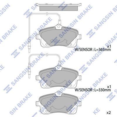 Комплект тормозных колодок, дисковый тормоз Hi-Q SP4052 для PEUGEOT 407