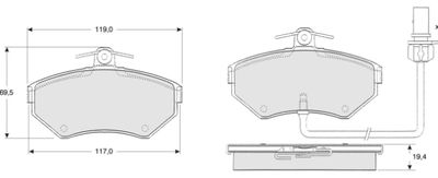 BREMSBELAGSATZ SCHEIBENBREMSE MTR MT494 0