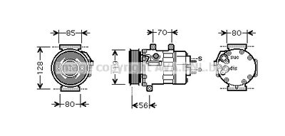 AVA-QUALITY-COOLING CNK253 Компресор кондиціонера для FIAT (Фиат)