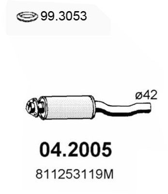 ASSO 04.2005 Глушитель выхлопных газов  для AUDI 80 (Ауди 80)