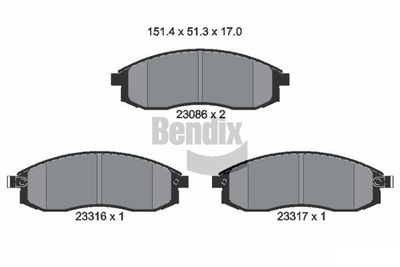 BENDIX Braking BPD1914 Тормозные колодки и сигнализаторы для NISSAN MAXIMA / MAXIMA QX IV Station Wagon (A32) 3.0 QX