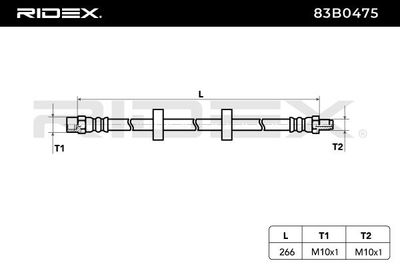 спирачен маркуч RIDEX 83B0475