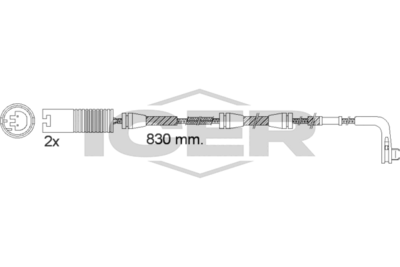 предупредителен контактен сензор, износване на накладките ICER 610503 E C
