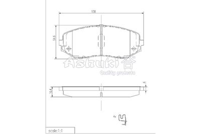 ASHUKI by Palidium K012-14 Тормозные колодки и сигнализаторы  для SUZUKI GRAND VITARA (Сузуки Гранд витара)