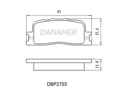 Комплект тормозных колодок, дисковый тормоз DANAHER DBP2703 для CHERY ELARA