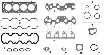 Комплект прокладок, головка цилиндра METAL LEVE J&RS-2141/4 для CHEVROLET CORSA